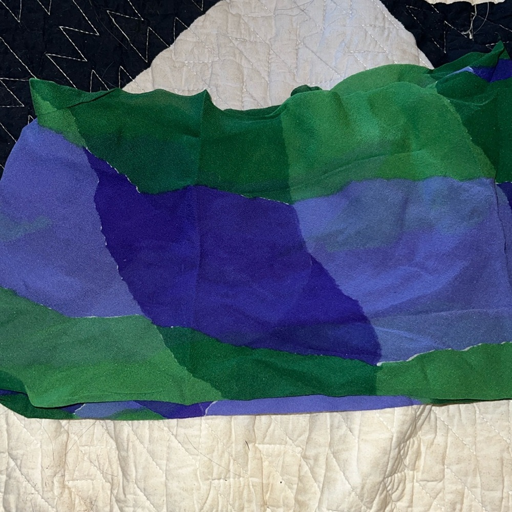 Vintage Scarves by Vera Neumann silk infinity abstract scarf Japan